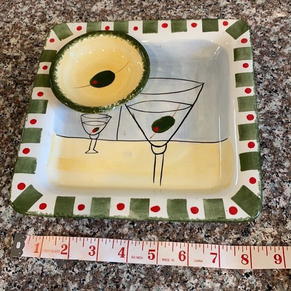 Ceramic Martini Happy Hour plate - Picture 3 of 4